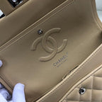 Chanel Classic Flap Bag 30cm Silver Hardware Lambskin Leather Spring/Summer Collection Beige