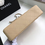 Chanel Classic Flap Bag 30cm Silver Hardware Lambskin Leather Spring/Summer Collection Beige