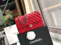 Chanel Classic Flap Bag 25cm Silver Hardware Lambskin Leather Spring/Summer Collection Red