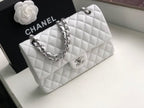 Chanel Classic Flap Bag 25cm Silver Hardware Lambskin Leather Spring/Summer Collection White
