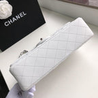 Chanel Classic Flap Bag 25cm Silver Hardware Lambskin Leather Spring/Summer Collection White