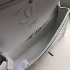 Chanel Classic Flap Bag 25cm Silver Hardware Lambskin Leather Spring/Summer Collection White