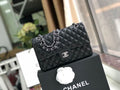 Chanel Classic Flap Bag 25cm Silver Hardware Lambskin Leather Spring/Summer Collection Black