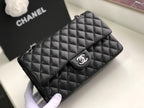Chanel Classic Flap Bag 25cm Silver Hardware Lambskin Leather Spring/Summer Collection Black
