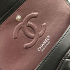 Chanel Classic Flap Bag 25cm Silver Hardware Lambskin Leather Spring/Summer Collection Black