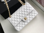 Chanel Classic Flap Bag 25cm Gold Hardware Lambskin Leather Spring/Summer Collection White