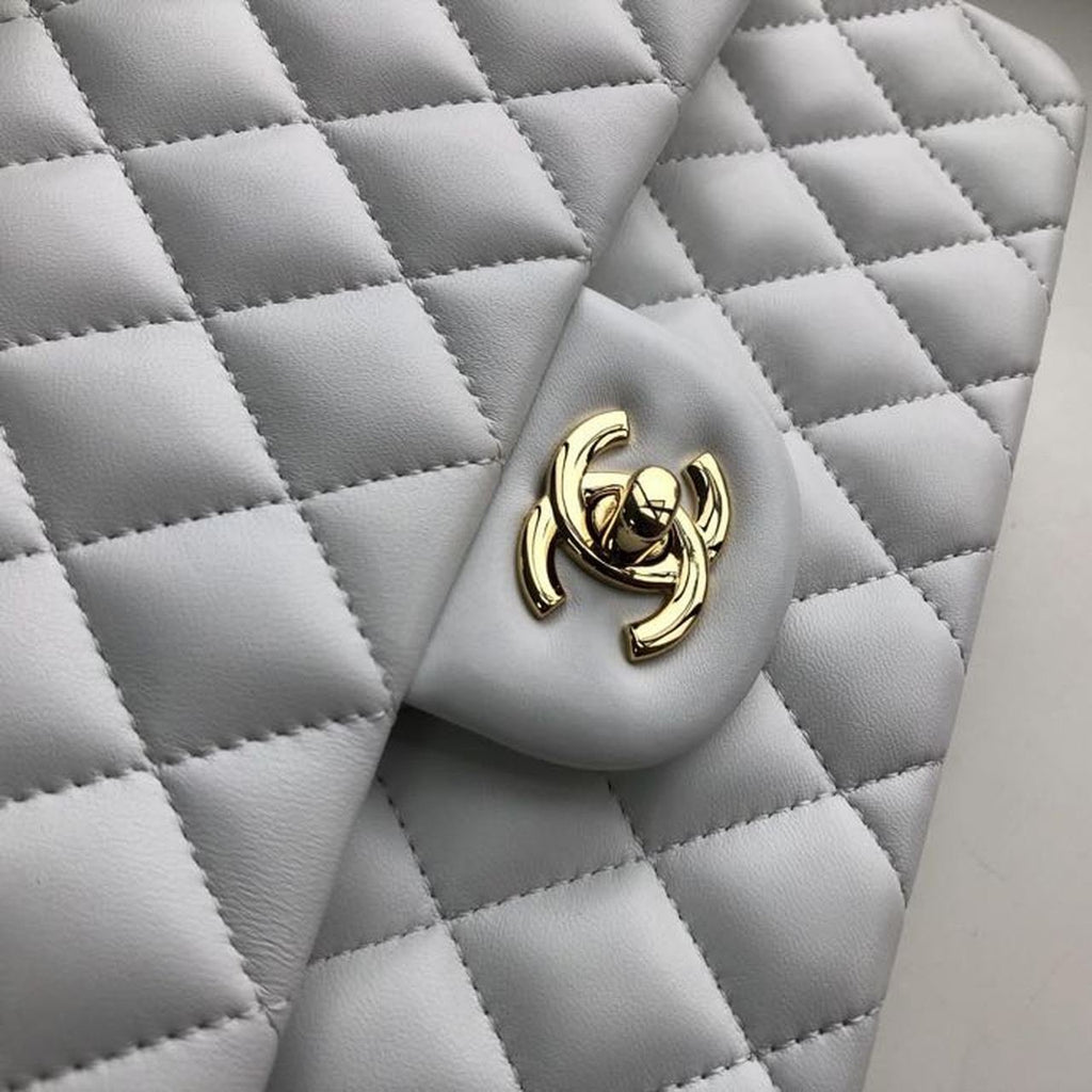 Chanel Classic Flap Bag 25cm Gold Hardware Lambskin Leather Spring/Summer Collection White