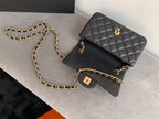 Chanel Classic Flap Bag 20cm Gold Hardware Caviar Leather Spring/Summer Collection Black