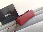 Chanel Classic Flap Bag 20cm Gold Hardware Caviar Leather Spring/Summer Collection Burgundy