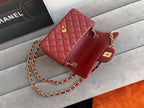 Chanel Classic Flap Bag 20cm Gold Hardware Caviar Leather Spring/Summer Collection Burgundy