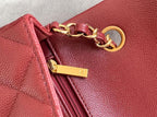 Chanel Classic Flap Bag 20cm Gold Hardware Caviar Leather Spring/Summer Collection Burgundy