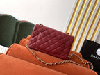 Chanel Classic Flap Bag 20cm Gold Hardware Caviar Leather Spring/Summer Collection Burgundy