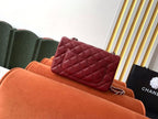 Chanel Classic Flap Bag 20cm Silver Hardware Caviar Leather Spring/Summer Collection Burgundy