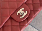 Chanel Classic Flap Bag 20cm Silver Hardware Caviar Leather Spring/Summer Collection Burgundy