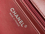 Chanel Classic Flap Bag 20cm Silver Hardware Caviar Leather Spring/Summer Collection Burgundy