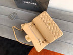 Chanel Classic Flap Bag 25cm Silver Hardware Lambskin Leather Spring/Summer Collection Beige