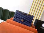 Chanel Classic Flap Bag 25cm Gold Hardware Lambskin Leather Spring/Summer Collection Navy Blue