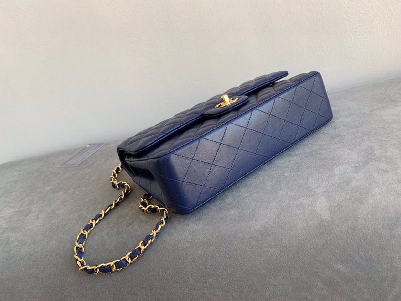 Chanel Classic Flap Bag 25cm Gold Hardware Lambskin Leather Spring/Summer Collection Navy Blue