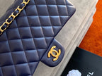 Chanel Classic Flap Bag 25cm Gold Hardware Lambskin Leather Spring/Summer Collection Navy Blue