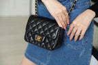 Chanel Classic Mini Flap Bag 18cm Gold Hardware Caviar Leather Spring/Summer Collection Black