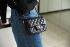 Chanel Classic Mini Flap Bag 18cm Gold Hardware Caviar Leather Spring/Summer Collection Black