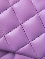 Chanel Classic Mini Flap Bag Silver Hardware Caviar Leather Spring/Summer Collection Purple