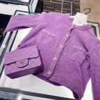 Chanel Classic Mini Flap Bag Silver Hardware Caviar Leather Spring/Summer Collection Purple