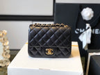 Chanel Classic Mini Flap Bag 18cm Gold Hardware Caviar Leather Spring/Summer Collection Black