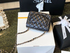 Chanel Classic Mini Flap Bag 18cm Gold Hardware Caviar Leather Spring/Summer Collection Black