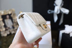 Chanel Classic Mini Flap Bag 17cm Gold Hardware Caviar Leather Spring/Summer Collection White