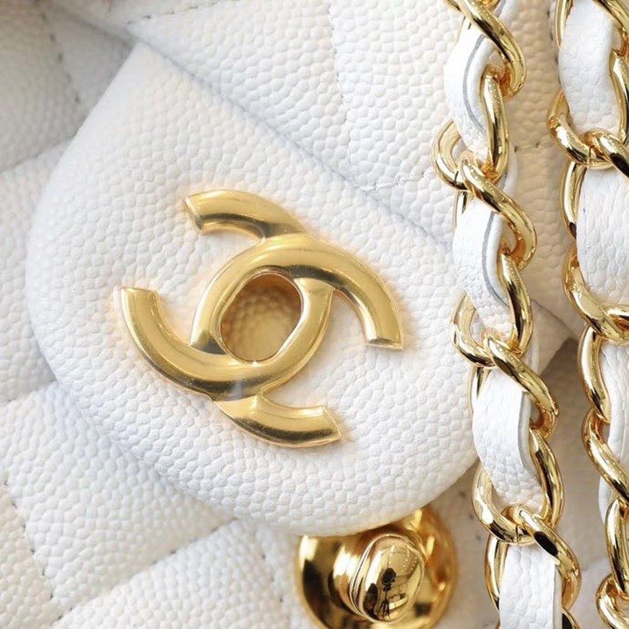 Chanel Classic Mini Flap Bag 17cm Gold Hardware Caviar Leather Spring/Summer Collection White