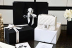 Chanel Classic Mini Flap Bag 17cm Silver Hardware Caviar Leather Spring/Summer Collection White