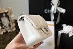 Chanel Classic Mini Flap Bag 17cm Silver Hardware Caviar Leather Spring/Summer Collection White