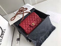 Chanel Classic Flap With Charm Chain With CC Details On Strap Bag Gold Hardware Lambskin Leather Spring/Summer Collection Red