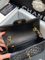 Chanel Classic Flap Bag 20cm Gold Hardware Lambskin Leather Spring/Summer Collection Black