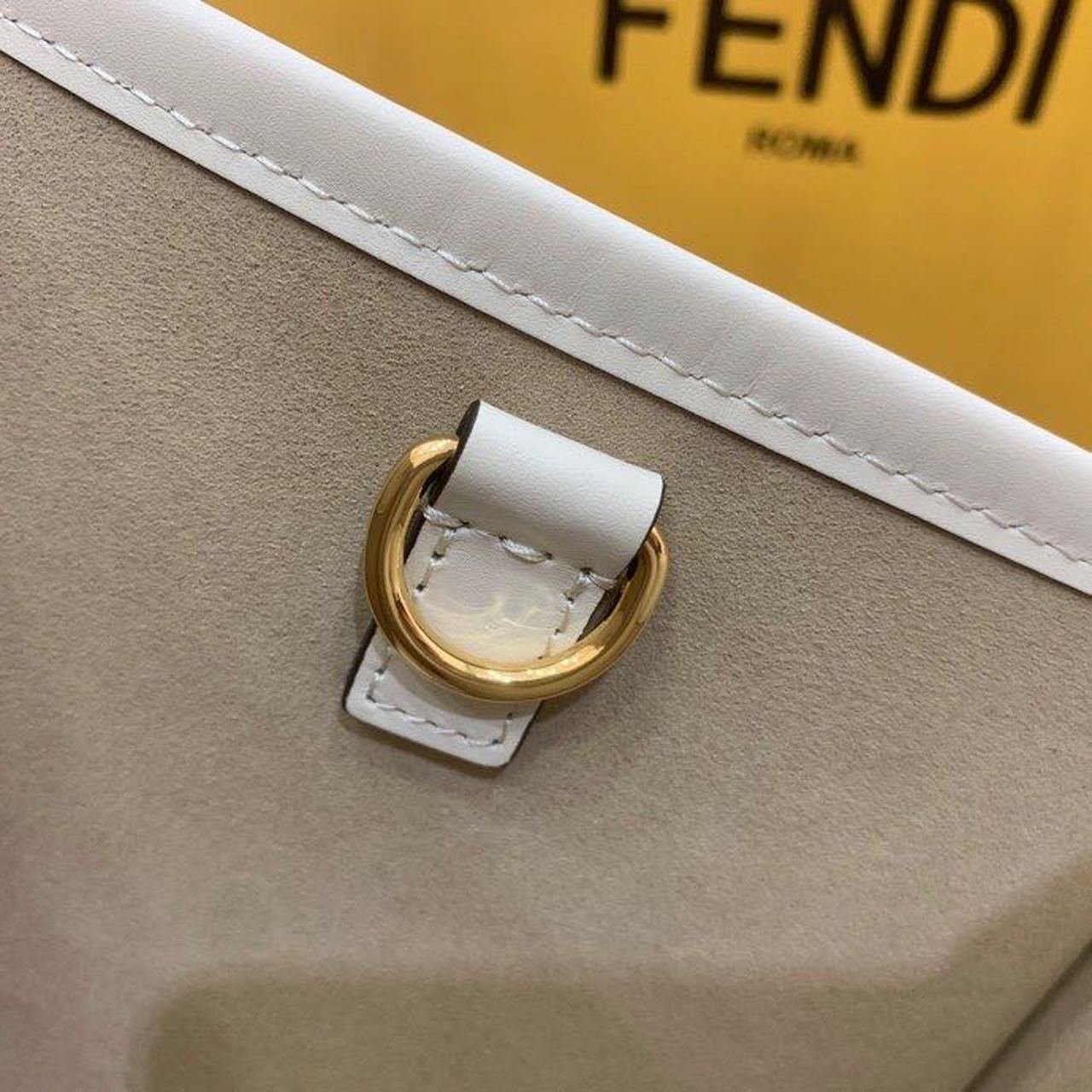 Fendi x California Sky Sunshine Shopper Tote Bag 40cm Calfskin Leather Spring/Summer Collection, White