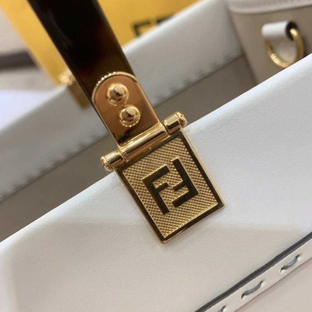 Fendi x California Sky Sunshine Shopper Tote Bag 40cm Calfskin Leather Spring/Summer Collection, White