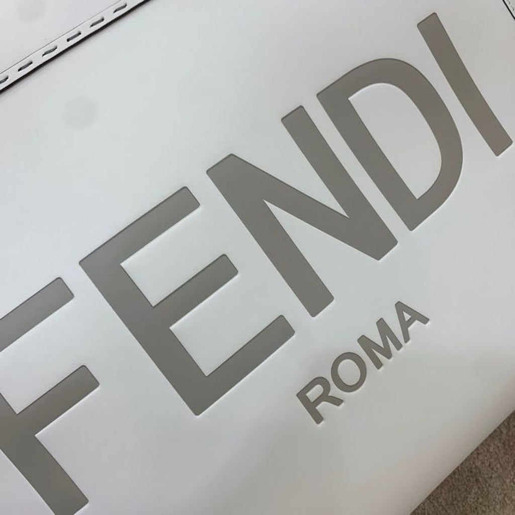 Fendi x California Sky Sunshine Shopper Tote Bag 40cm Calfskin Leather Spring/Summer Collection, White