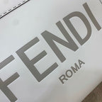 Fendi x California Sky Sunshine Shopper Tote Bag 40cm Calfskin Leather Spring/Summer Collection, White