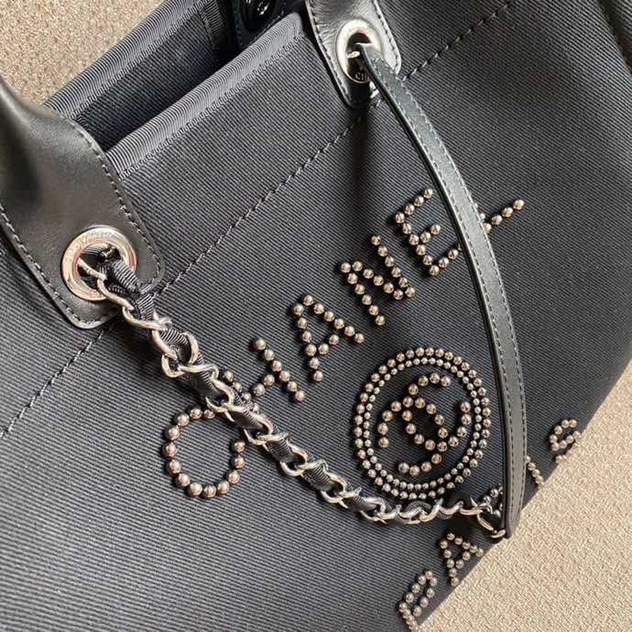 Chanel Deauville Tote 40cm Tweed Bag with Pearl Embroidery Spring/Summer Collection, Black