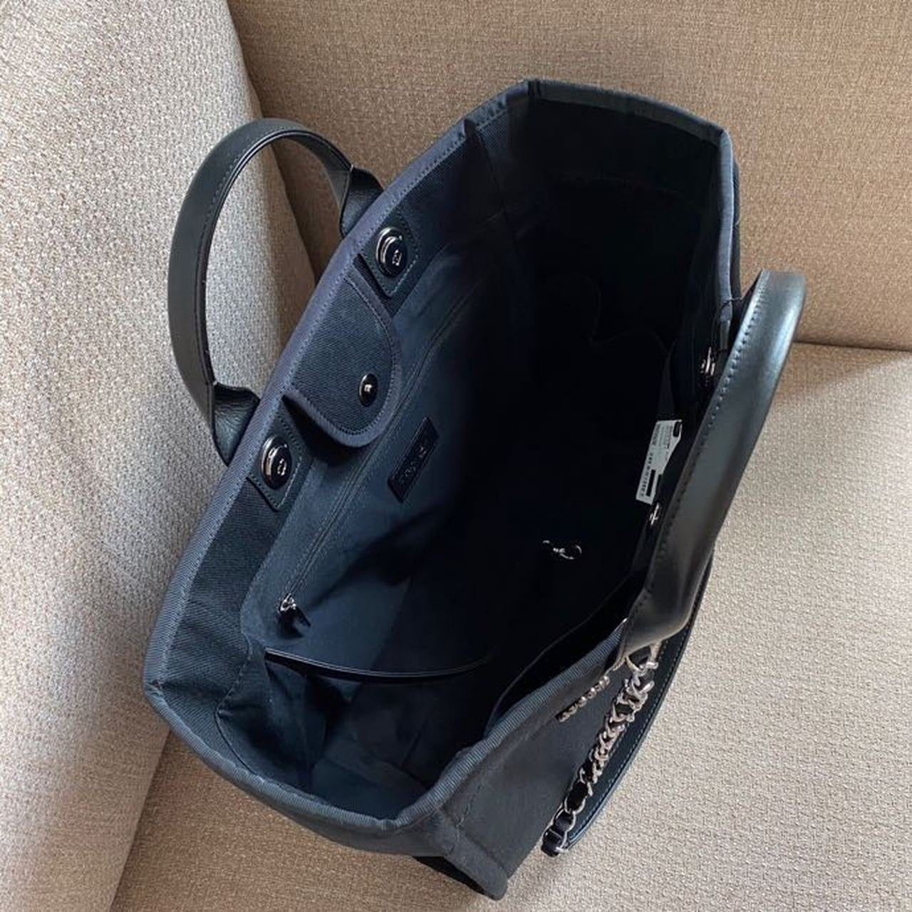 Chanel Deauville Tote 40cm Tweed Bag with Pearl Embroidery Spring/Summer Collection, Black