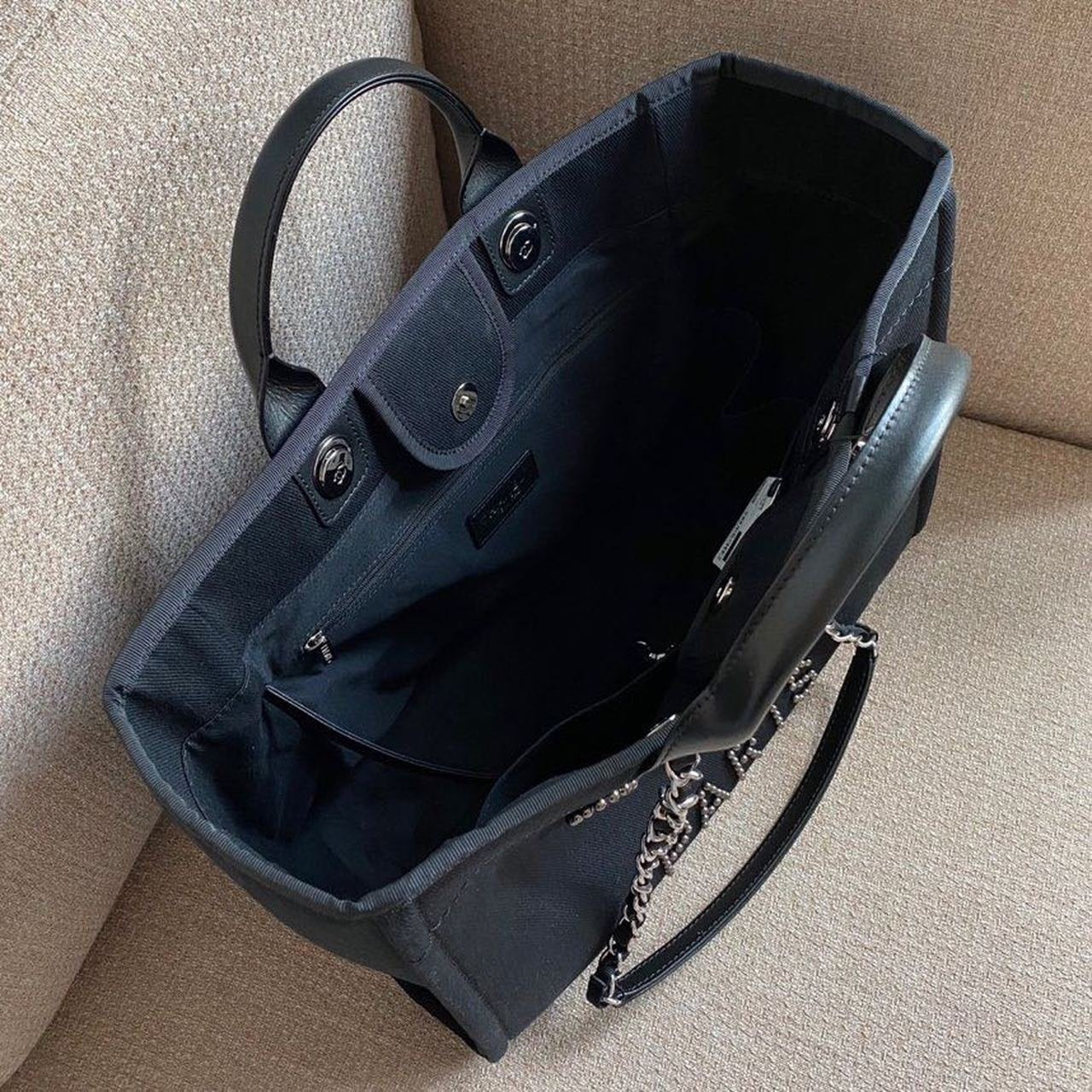 Chanel Deauville Tote 40cm Tweed Bag with Pearl Embroidery Spring/Summer Collection, Black