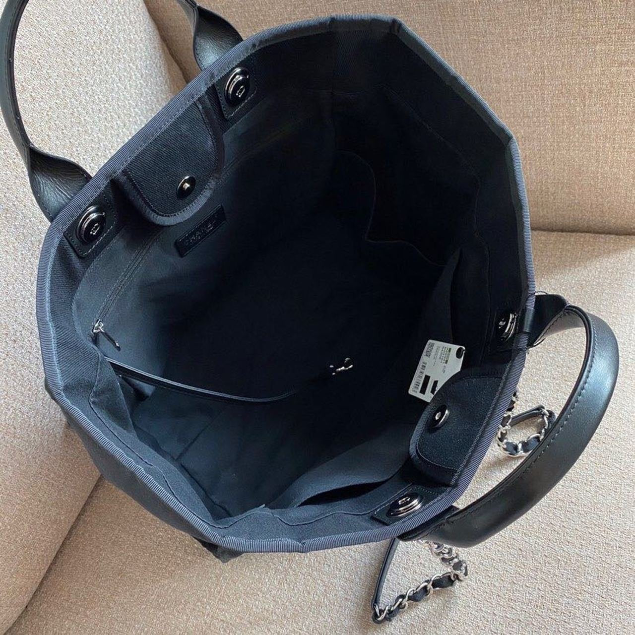 Chanel Deauville Tote 40cm Tweed Bag with Pearl Embroidery Spring/Summer Collection, Black