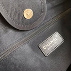 Chanel Deauville Tote 40cm Tweed Bag with Pearl Embroidery Spring/Summer Collection, Black