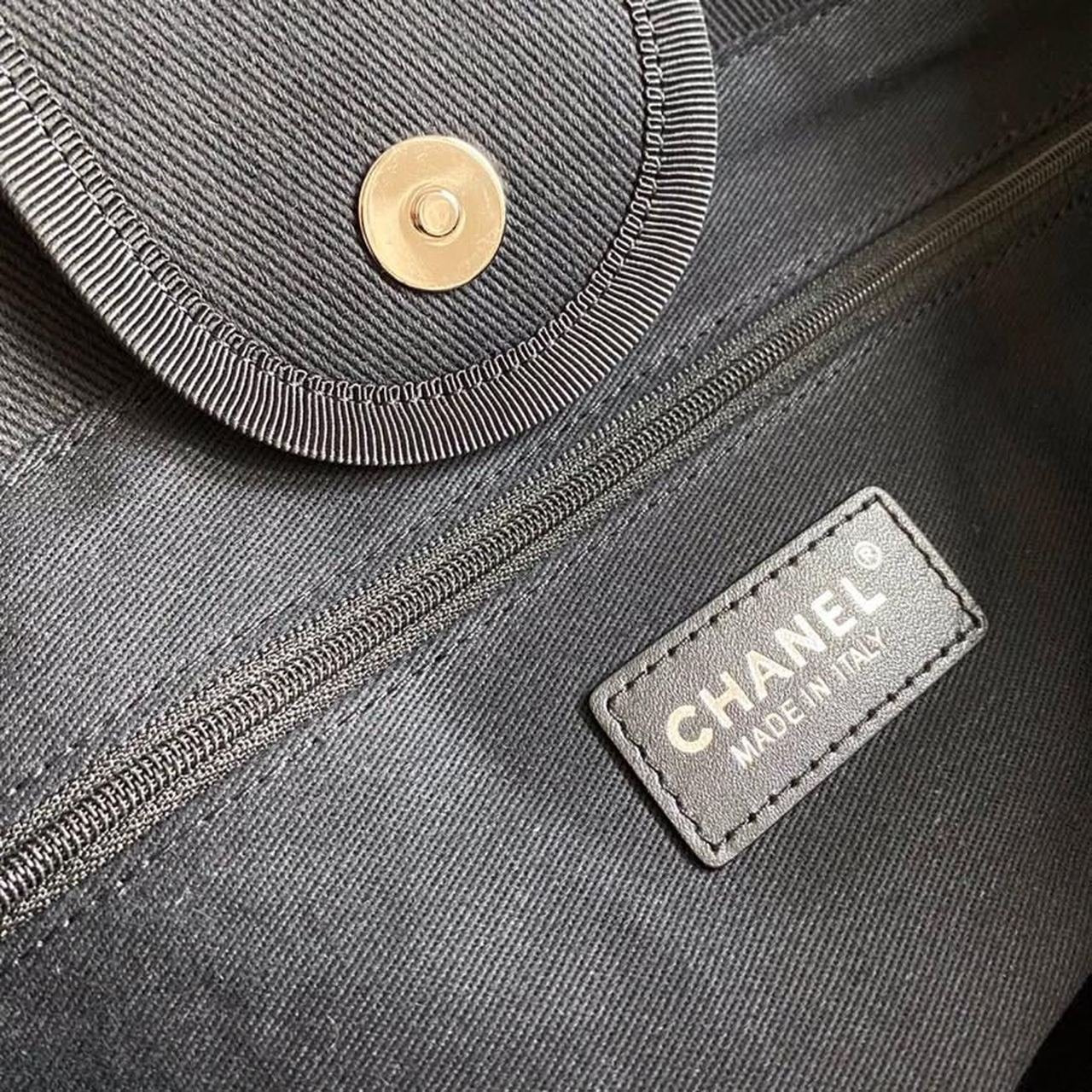 Chanel Deauville Tote 40cm Tweed Bag with Pearl Embroidery Spring/Summer Collection, Black