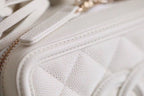 Chanel Vanity Case Bag 17cm Caviar Leather Gold Hardware Spring/Summer Collection White
