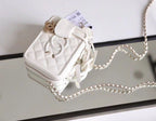 Chanel Vanity Case Bag 17cm Caviar Leather Gold Hardware Spring/Summer Collection White