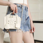 Chanel Vanity Case Bag 17cm Caviar Leather Gold Hardware Spring/Summer Collection White
