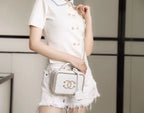 Chanel Chain Around CC Filigree Vanity Bag 18cm Caviar Leather Gold Hardware Spring/Summer Collection White