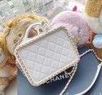 Chanel Chain Around CC Filigree Vanity Bag 18cm Caviar Leather Gold Hardware Spring/Summer Collection White
